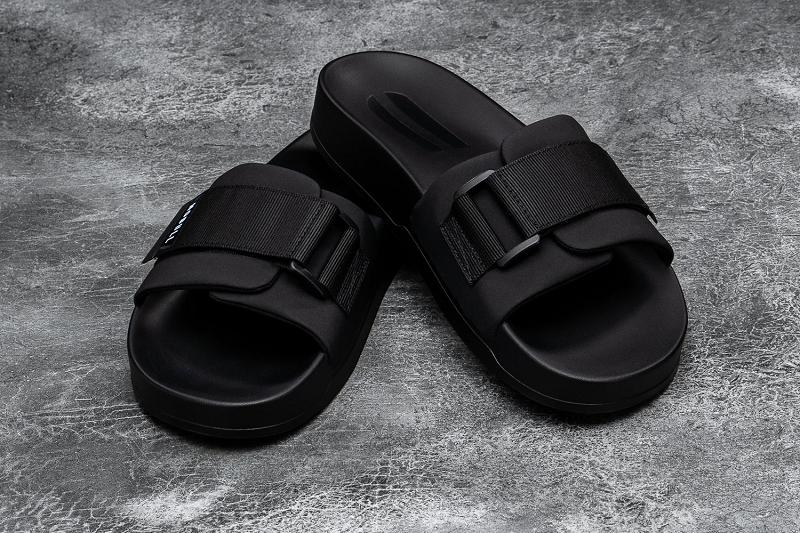 Men's Nobull Adjustable Slides Black | SG A2145H